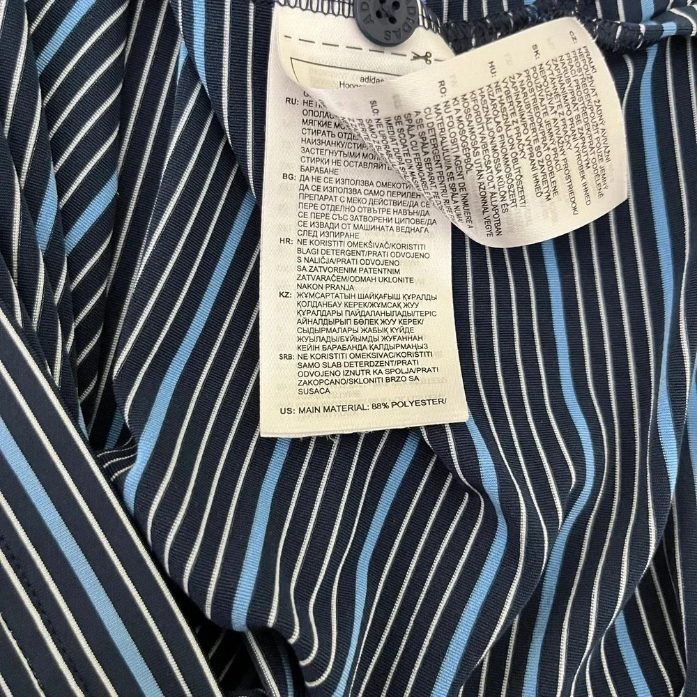 Adidas Mens 2XL Blue Striped Cold Springs Golf Country Club Polo Shirt